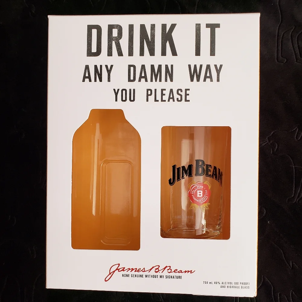 Jim Beam Bourbon Whiskey gift set Highball Glass